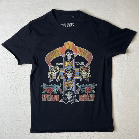 Guns N' Roses Other - Guns N Roses 1988 Tour T Shirt Black Short Sleeve Graphic Print Mens Size M